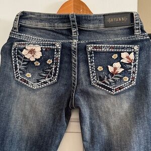 Shyanne Women's Floral Embroidered Boot Cut Jeans